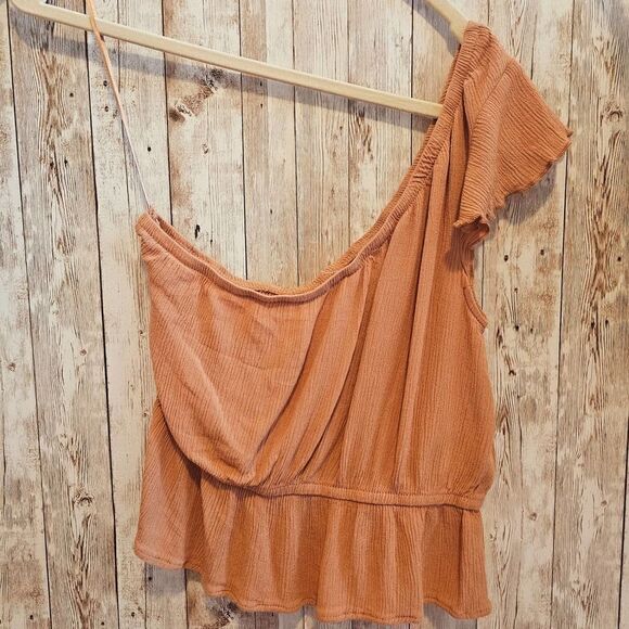 Tan one shoulder crop top - Picture 4 of 6